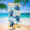 Popular Ocean Turtle Pattern Beach Towel Microfiber Absorbent Bath Towel Quick-Drying Double-Sided Velvet Beach Blanket