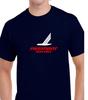 Piedmont Airlines White Red Logo US Aviation Geek Navy Blue Cotton T-Shirt