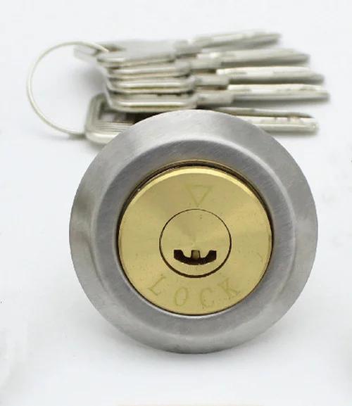 

Copper Security Lock Round Anti-Theft Interior Door Universal Lock Cylinder for Iron Wooden Safety Doors with Keys