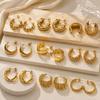 Trendy Stainless Steel C-Shaped Stud Earrings: Simple and Exquisite European & American Style