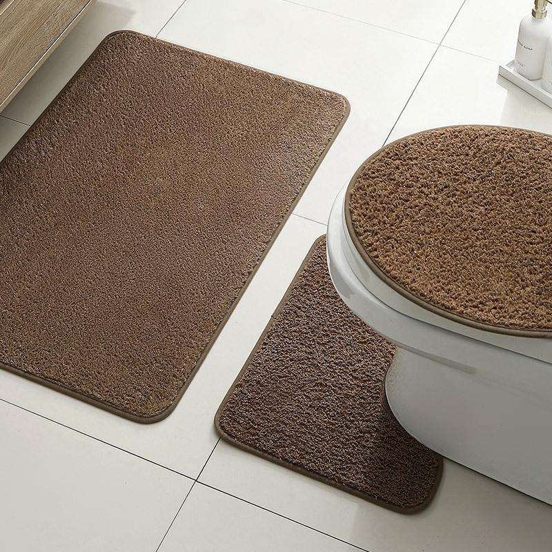 Bathroom Absorbent Foot Mats, Home Bathroom Floor Mats, Door Entry, Door Non-Slip Mats, Simple Three-Piece Set