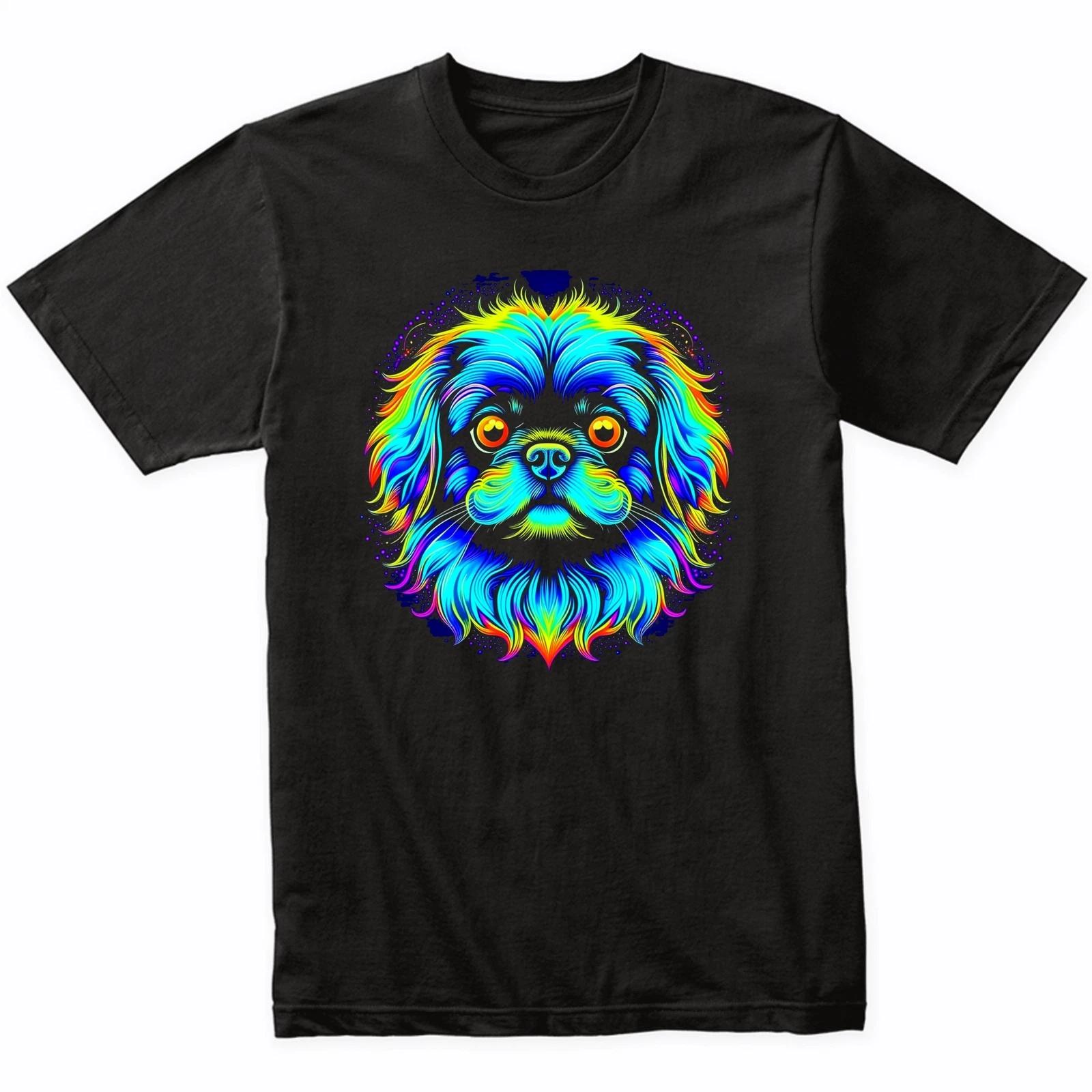 Pekingese Psychedelic Dog Art T-Shirt - Pekingese Owner Gift - Pekingese Shirt XL