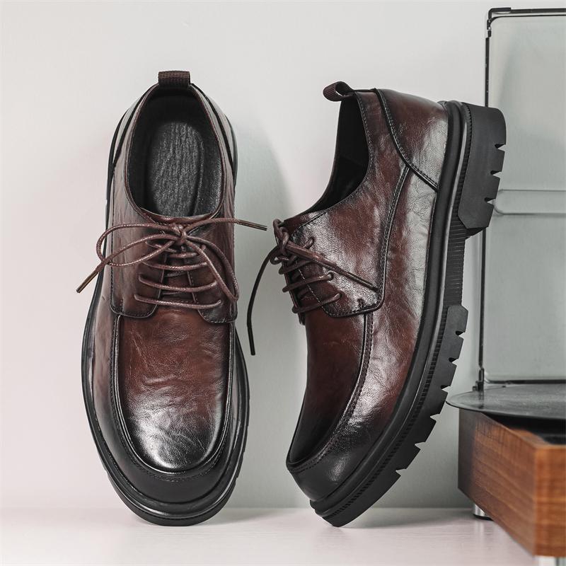 Non-slip Casual Man Business Affairs Comfortable Platform Oxford Shoes Lace-Up Men Walking Footwear Leisure Walk Driving Shoes