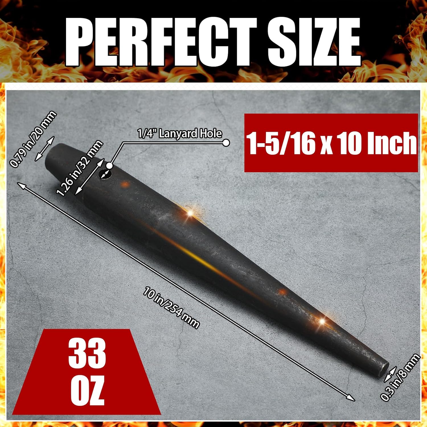 

1 Pcs Bull Pins Iron Workers Heat Treaded Steel Ironworkers Tool with Black Finish Positioning Punching Nails 1-1/16 X 10