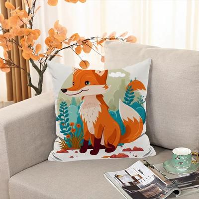 Federa Cuscino Volpe Cartone Animato Copricuscini × Cuscini Imbottiti Cuscini Decorativi per Cuscini Divano × Elegante Stanza Sonno Casa