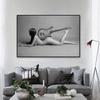 White Blcak Guitarist Wall Art Canvas Paintings Posters Wall Canvas Prints Sexy Women Picture for Living Room Home Decoration