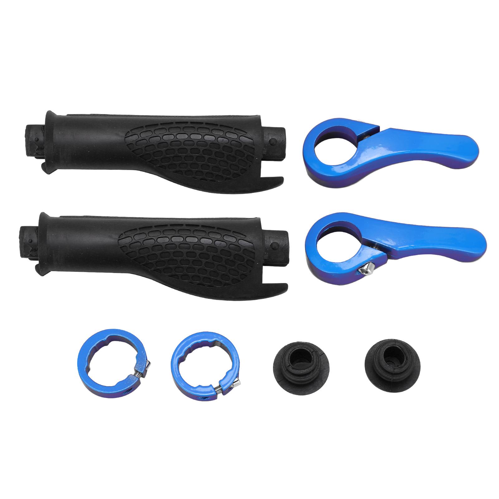 

2PCS Bicycle Handlebar Grip Rubber Ox Horn Handlebar Cover for Mountain BikesBlue
