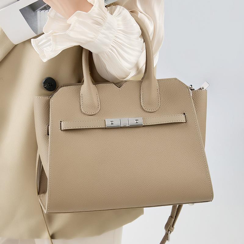 Leather Handbag Women's New High-end First Layer Cowhide Large-capacity Mother Messenger Bag Women's Platinum Bag