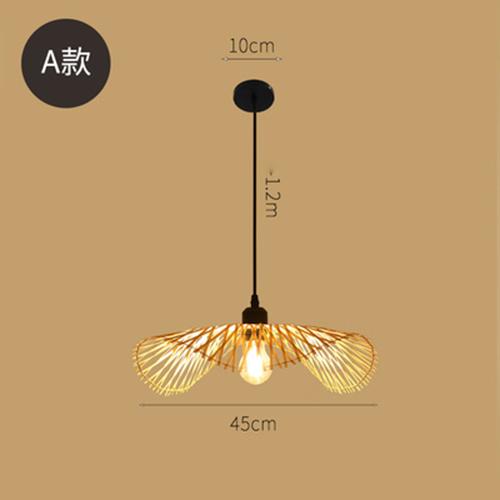 Bamboo Chandelier Teahouse Rattan Lamp Handmade Cafe Bar Garden Dining Room Bedroom Bamboo Wicker Rattan Lighting Fixture