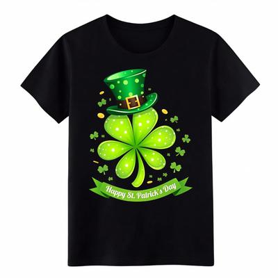 Glücklicher St. St. Patrick's Day T-Shirt-Kleeblatt Leprechaun Lässiges T-Shirt Kostenloser Versand