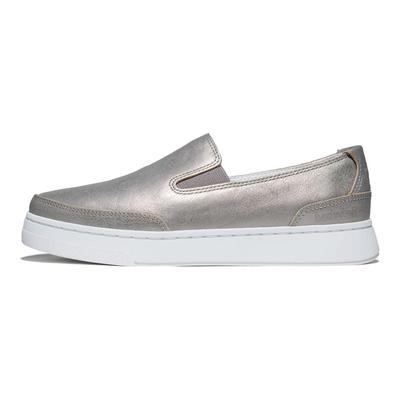 Zapatos Cómodos Ligeros Duraderos Antideslizantes de Caña Baja sin Cordones Zapatos para Mujer Gris Plateado A24WV030