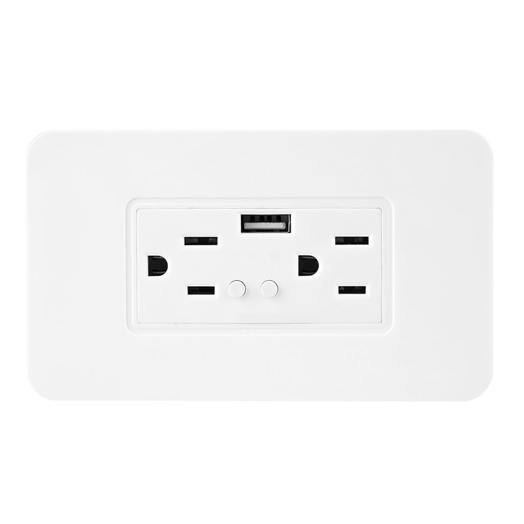 Wifi USB Power Wall Outlet Intelligent Socket Voice Control for Google Home Alexa US 90-125V