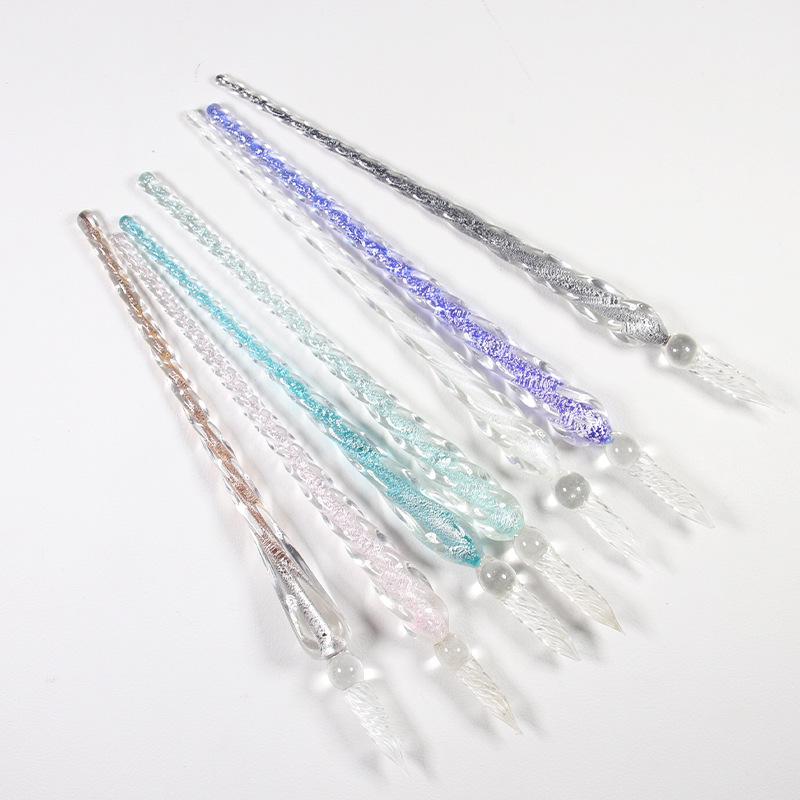 

Starry Sky Glass Dip Pen Set: Crystal Signature & Student Pen Stationery Gift