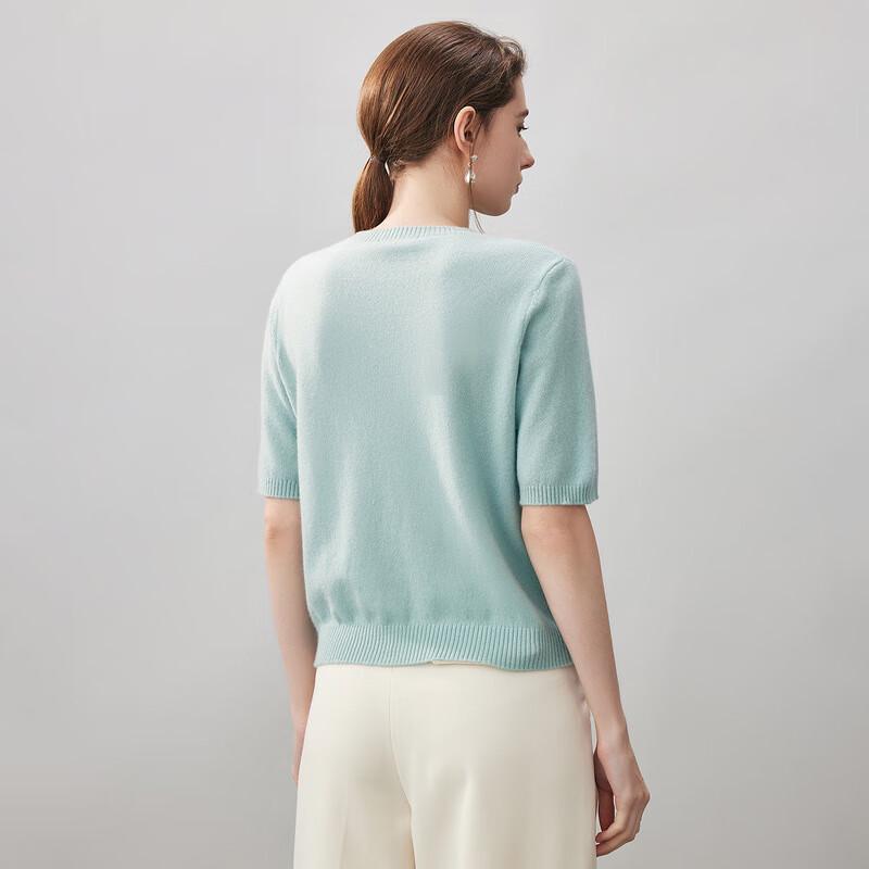 Komong Boka Women's 2025 A/W Short Sleeve Cashmere Knit Sweater