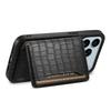 For iPhone 17 Pro Max Case Card Holder Kickstand Crocodile Texture Leather Back Phone Cover