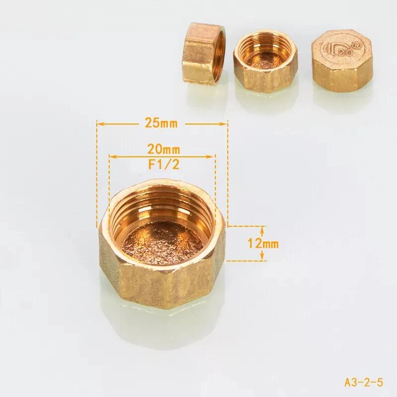 1~10 Stück 1/2" 3/4" 1" BSP Messing Innen-Blindkappe Stopfen Endstück Wasserrohr-Stopfenkappe Fitting Außengewinde Sechskantkopf-Endstopfen