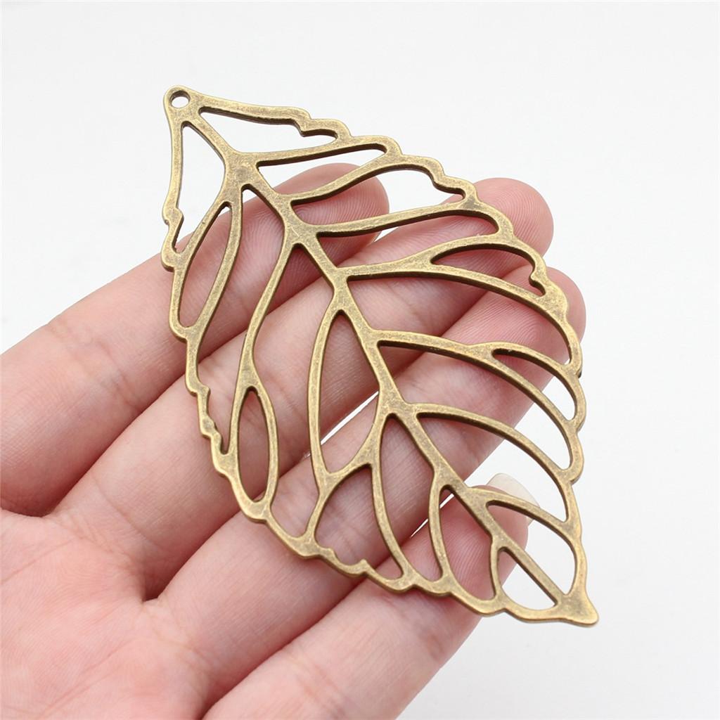 Foglie Grandi Dettagliate Fascino Botanico Bronzo Antico Lega di Zinco Materiali per la Creazione di Gioielli Stile Fabbricante di Gioielli Fascini Metallici