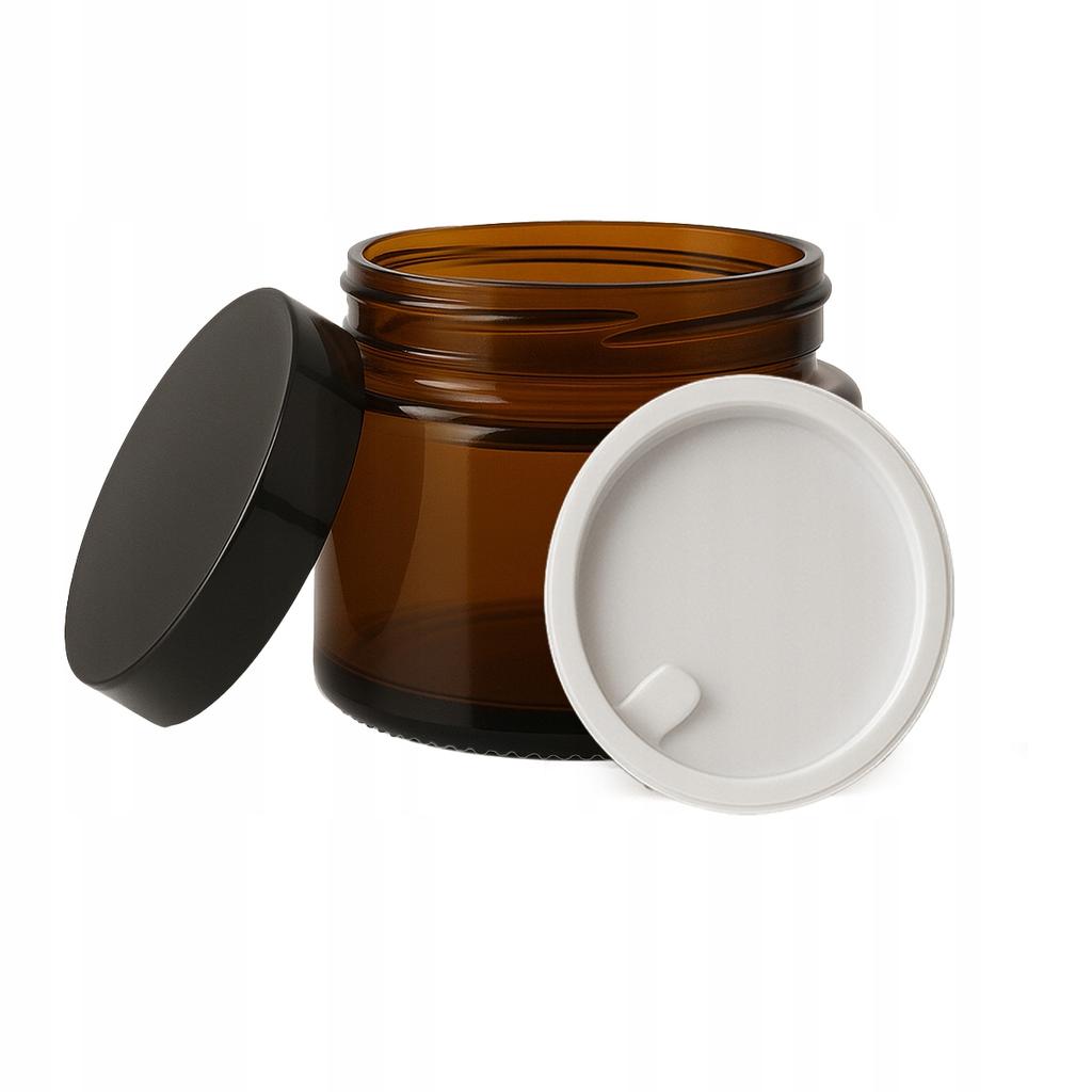 20x Glass Jars 50g Dark Glass for Cream Samples Cosmetics