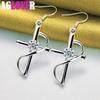 925 Sterling Silber Kreuz AAA Zirkon Tropfen Ohrringe Schmuck
