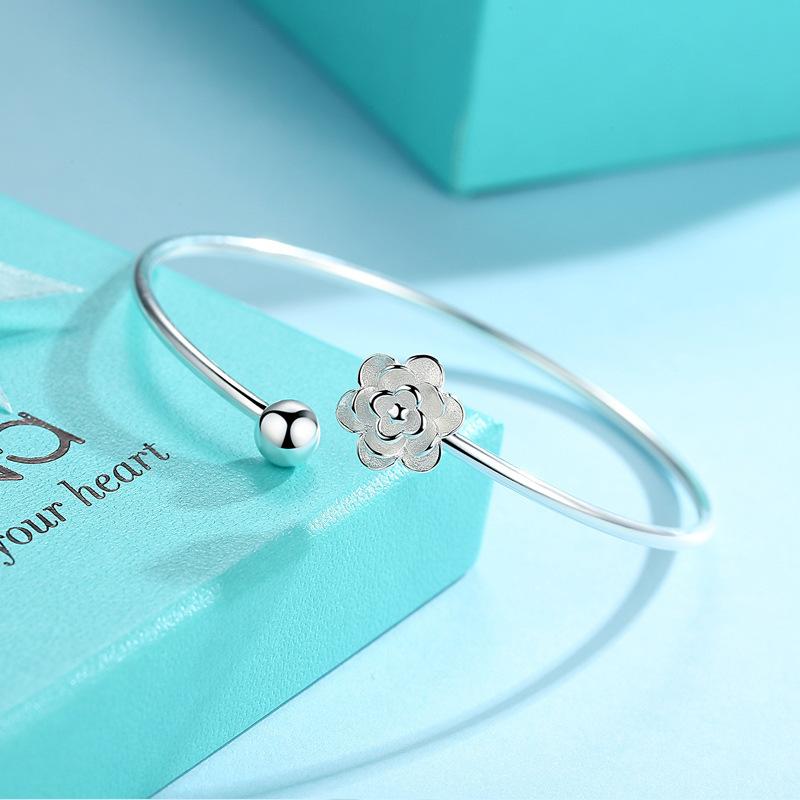Women's Sterling Silver Bracelet Open Jewelry Simple High-end Bracelet Jewelry