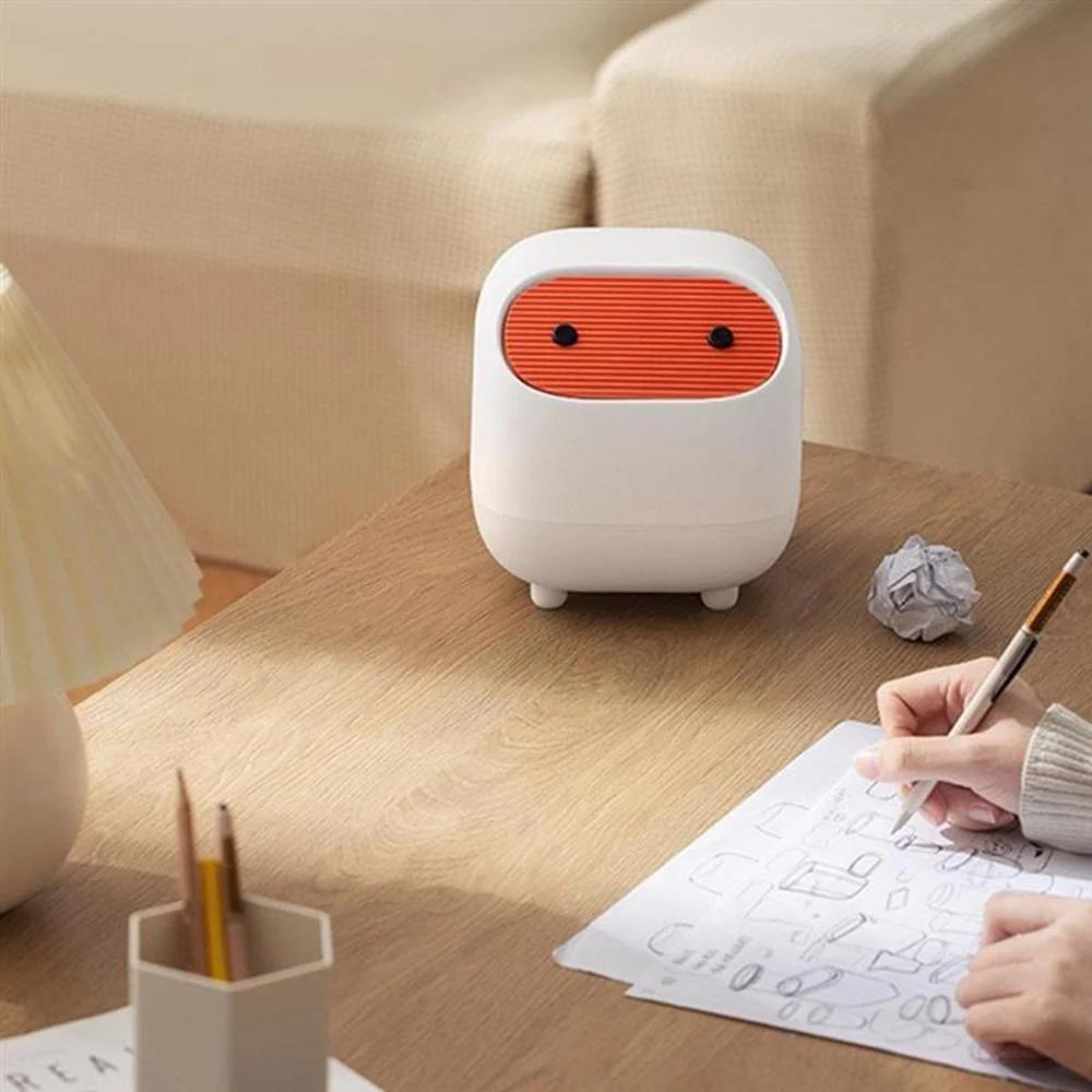 Mini Niedlicher Mülleimer Schreibtisch Klein Müll Küche Eimer mit Deckel Müllorganisator Abnehmbarer Deckel Esstisch Schreibtisch Aufbewahrungseimer