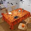 Halloween Gothic Rectangle Tablecloth Kitchen Dining Table Decor Pumpkin Bat Spider Web Table Cloth Halloween Dinner Decorations