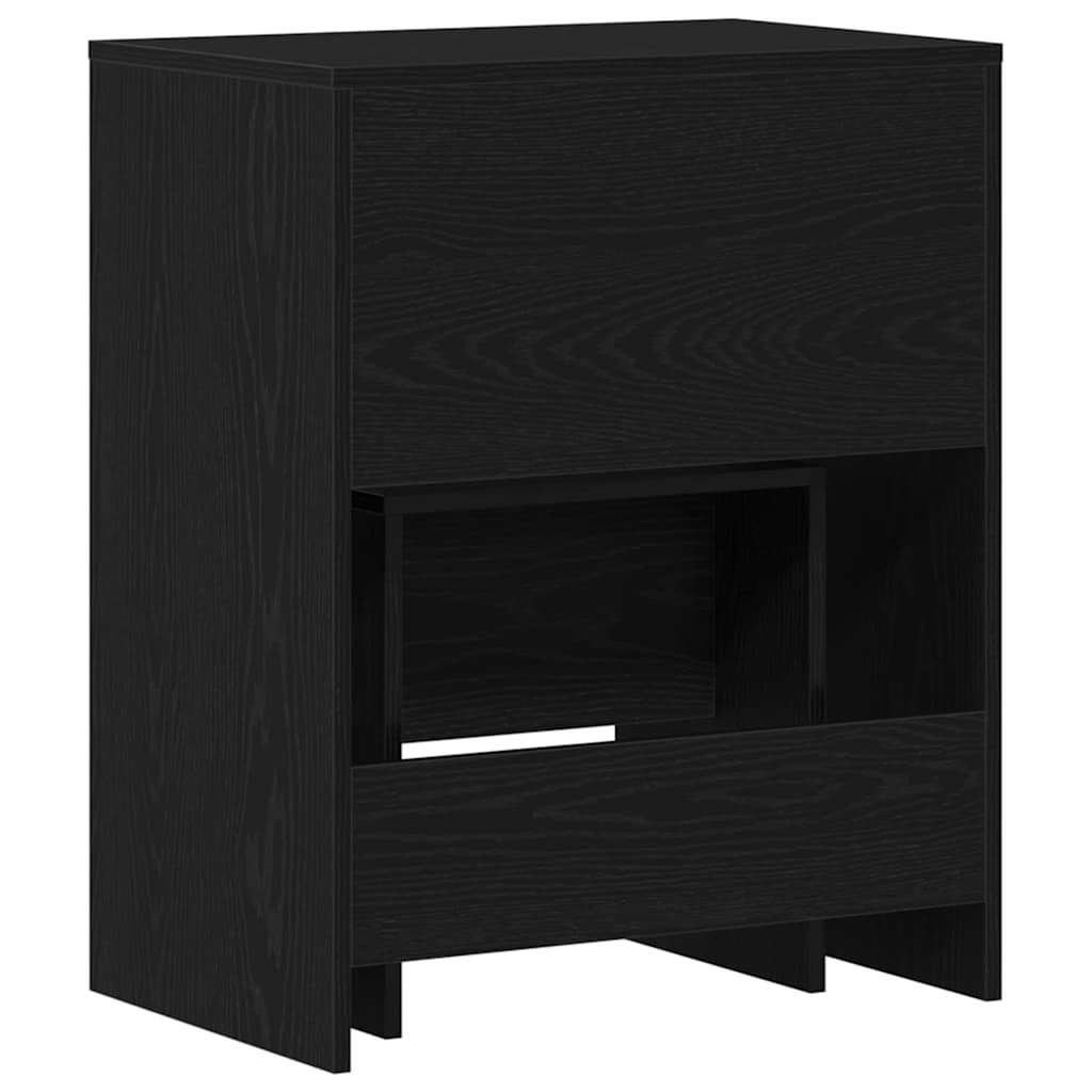 Makeup Table Black Oak Effect 60 x 40 x 75 cm Engineered Wood