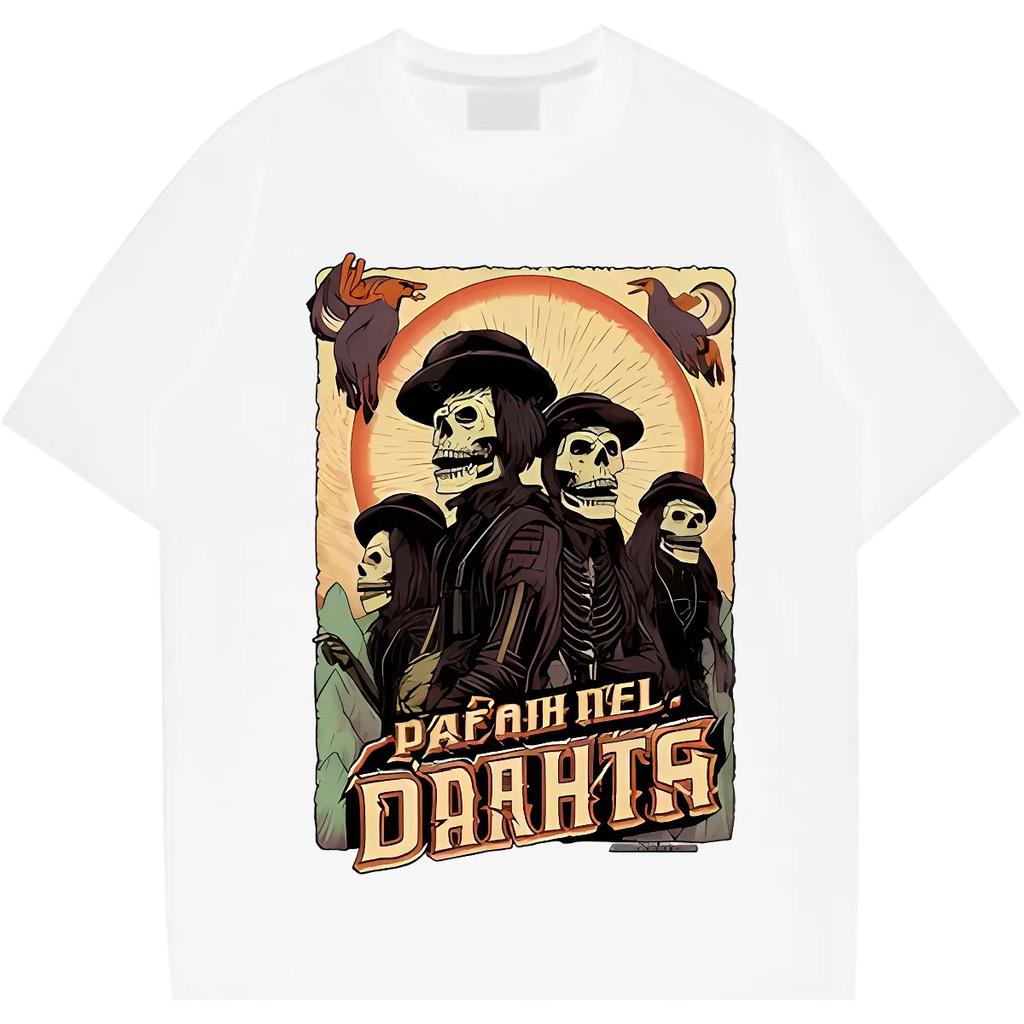 Totenschädel Hip Hop T-Shirt Übergroßes O-Ausschnitt T-Shirt Retro Für Männer Frau T-Shirts Grafikdruck Kleidung Streetwear Oberteile Lockeres T-Shirt