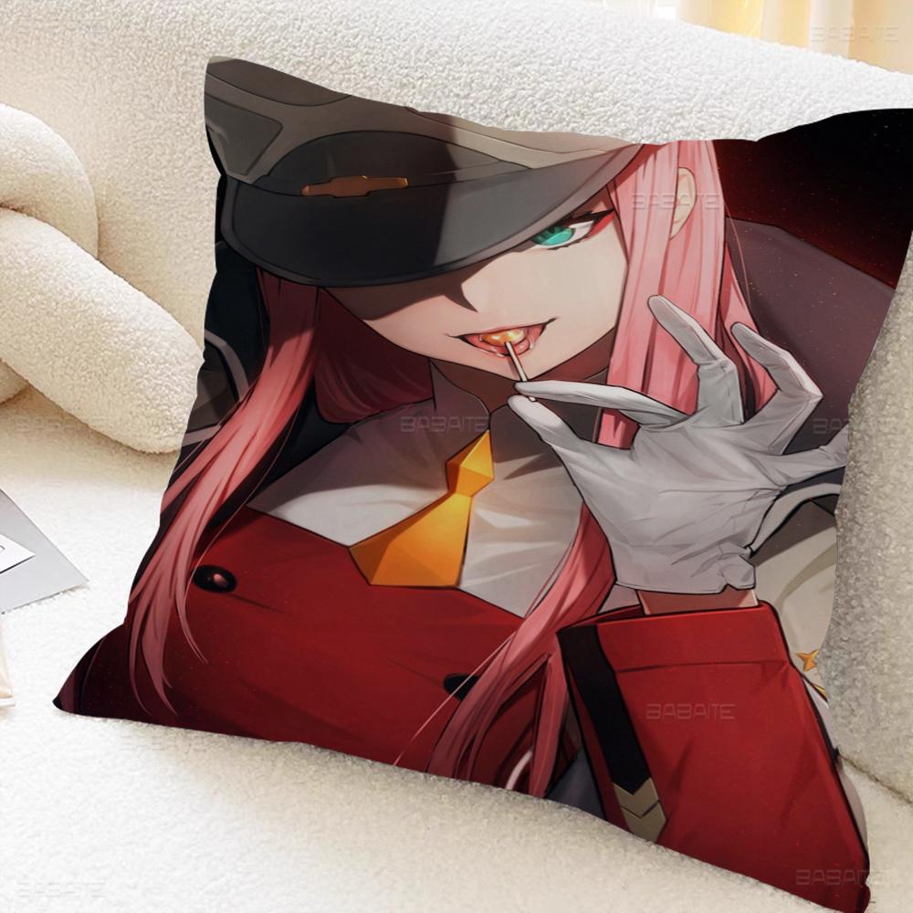 Zero Two D-darling Pillowcase Toon Gift Cushion Cover Bedroom Home Sofa Chair Seat Decor Pillow Case