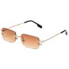 Retro Rimless Square Ocean Lens Sunglasses - Fashionable Cut-Edge Design