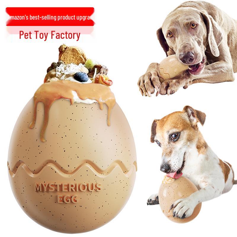 Dinosaur Egg Dog Toy: Durable Chew, Stress Relief, Teething, and Treat Dispenser for Small Dogs