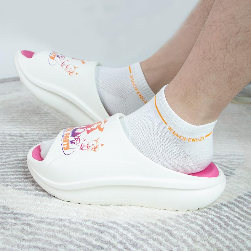 LOL X Li Ning Sports Life Collection Slip Resistant Odor Resistant Abrasion Resistant Slide Slippers Unisex Ecru AGAU027-1