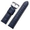 [SEUER Watch Band 26mm 24mm 22mm Leather Band Waterproof Sweatproof Crocodile Embossed Crocodile Skin Pattern Strap Stainless Steel Buckle Leather Wat