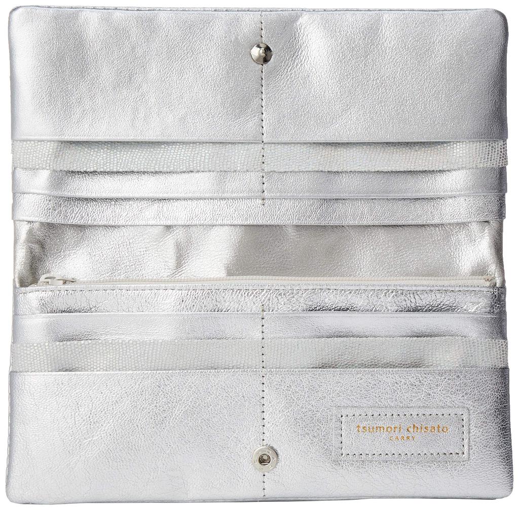 Tsumori Chisato Long New Silver Wallet, Multi-Dot,
