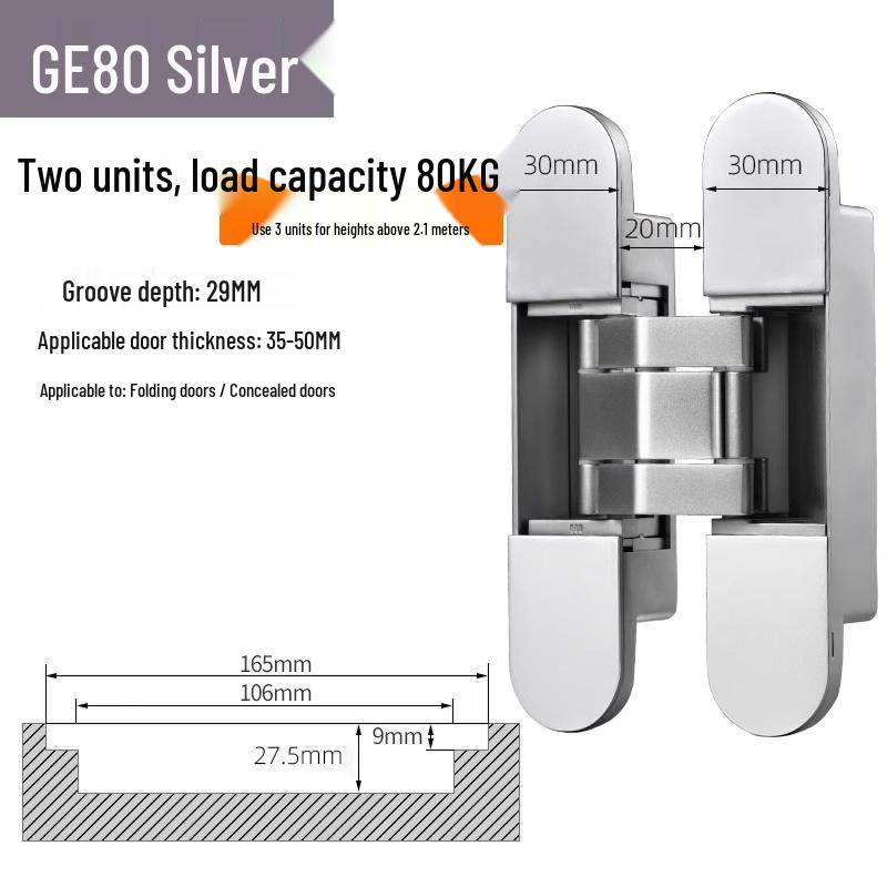 Adjustable 180° Concealed Door Hinges for Inward/Outward Opening Wooden Doors