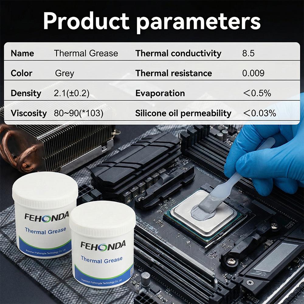 FEHONDA TG-8 Thermal Paste 8.5W/m.K High Performance Thermal Grease Thermal Conductive Silicone Grease for Game CPU GPU Cooling