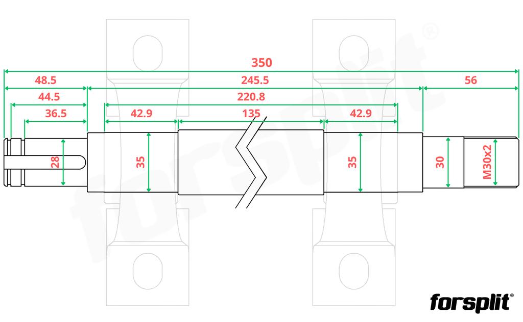 Basic set for circular saw (circular / crosscut) with 30mm mount / left thread / 300mm / based on UCP207 bearings