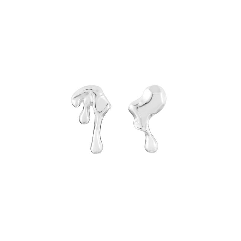 Fashion Sliver Color Water Drop Earrings For Women Vintage Punk Metal Irregular Personality Earrings Jewelry