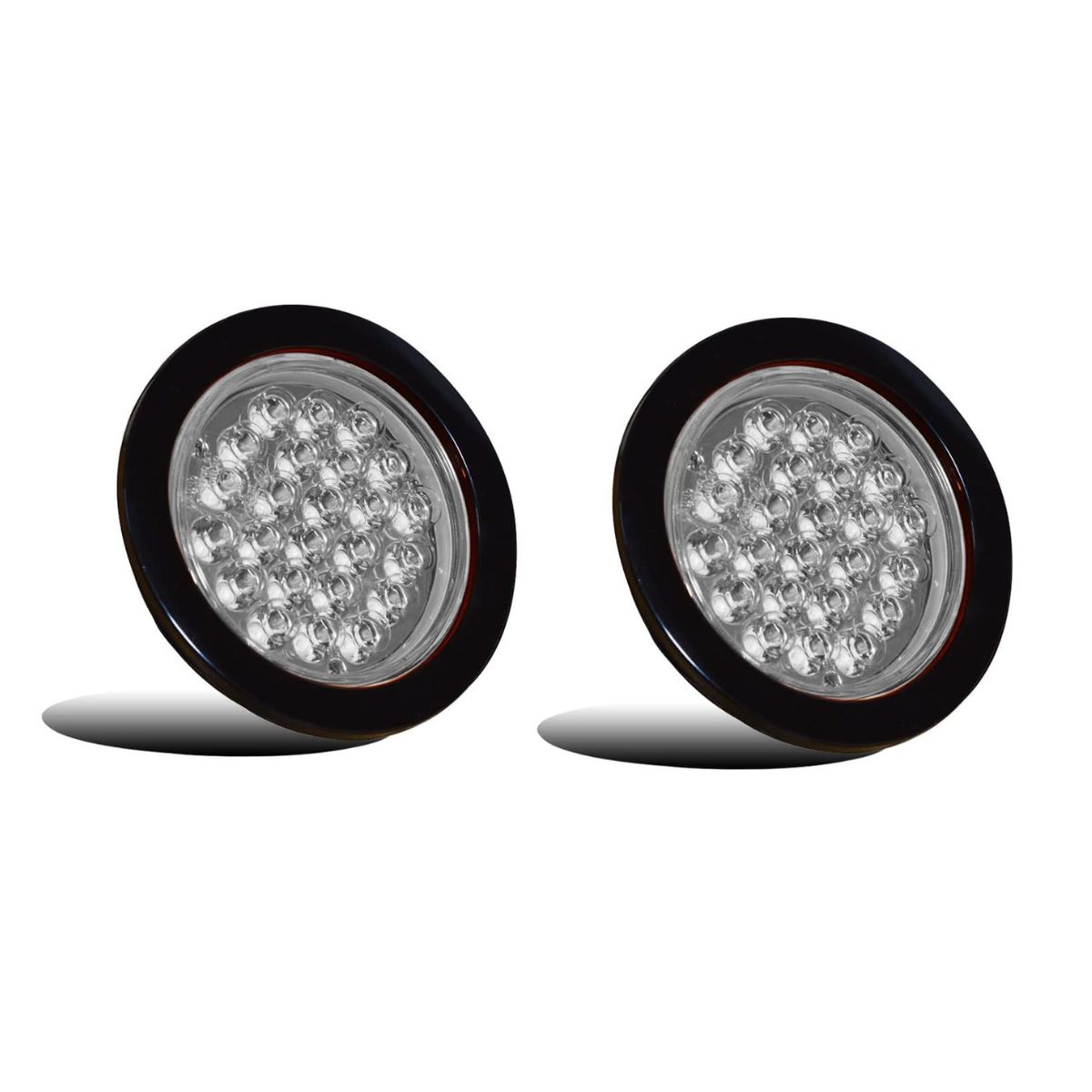 

2 шт. 4-дюймовые круглые белые сверхяркие диоды, фонари заднего хода, габаритные огни, резиновые герметичные фонари для грузовиков, прицепов, автодомов, лодок 24 В