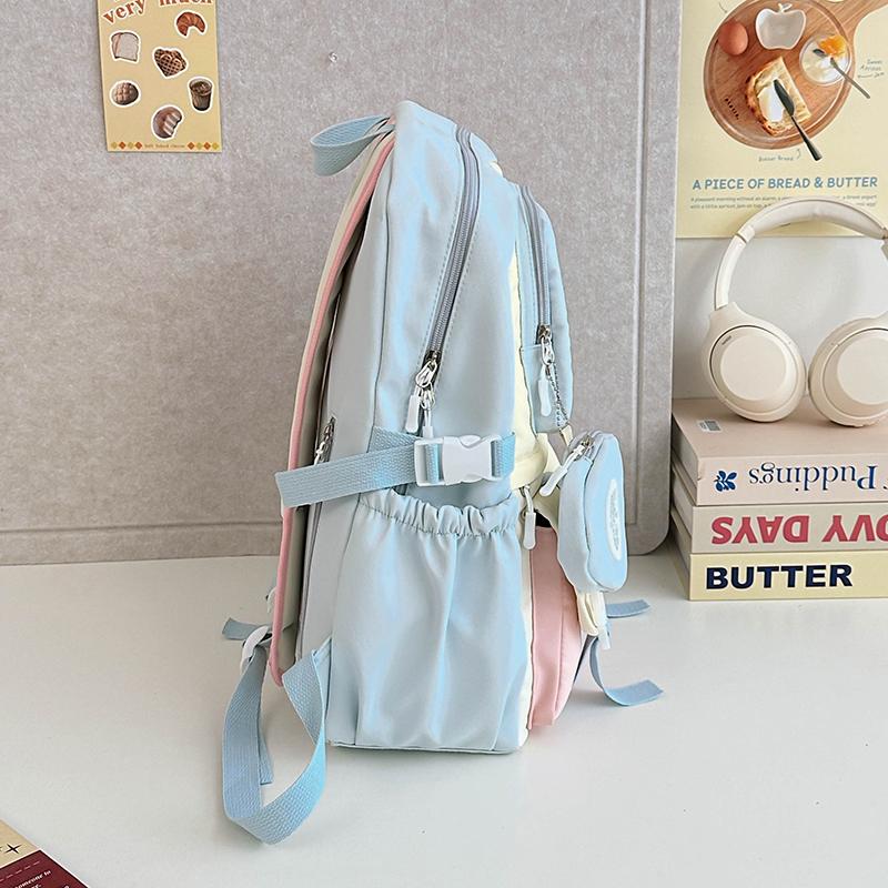 Girls Backpack Junior High School Student Backpack Color Contrast Student Schoolbag