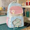 Schoolbag new trendy Japanese ins sweet candy-colored pain bag, light and large-capacity backpack for junior high school students