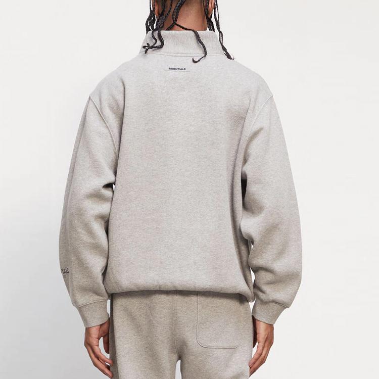 Fear of God Essentials Half-Zip Fleece Pullover Winter Unisex Tops Heather-Oat 0192250500229260