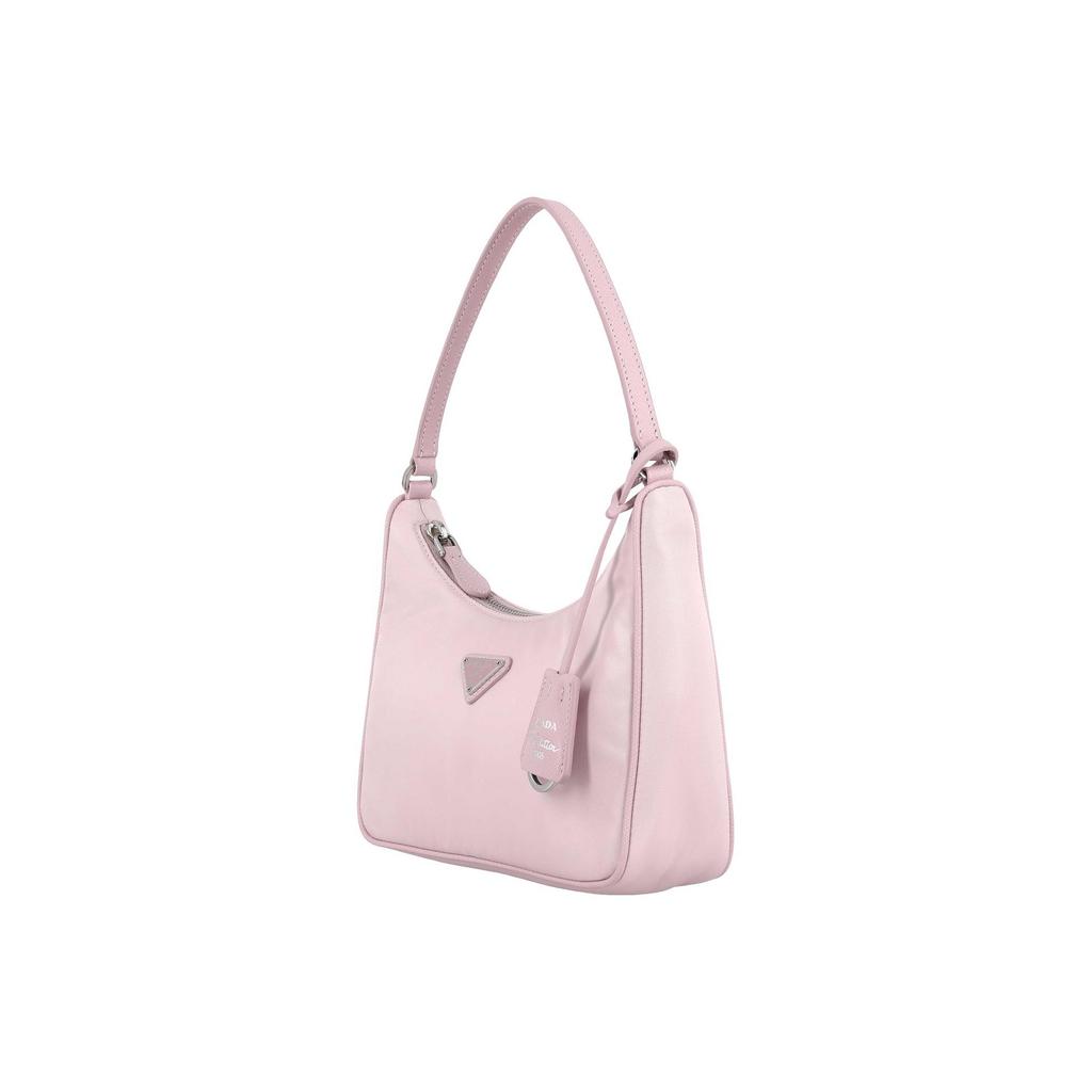 Prada Re-Edition 2005 Enamel Triangle Metal Logo Recycled Nylon Fabric With Saffiano Leather Trim Mini Shoulder Bag Women bags 1NE204_R064_F0E18