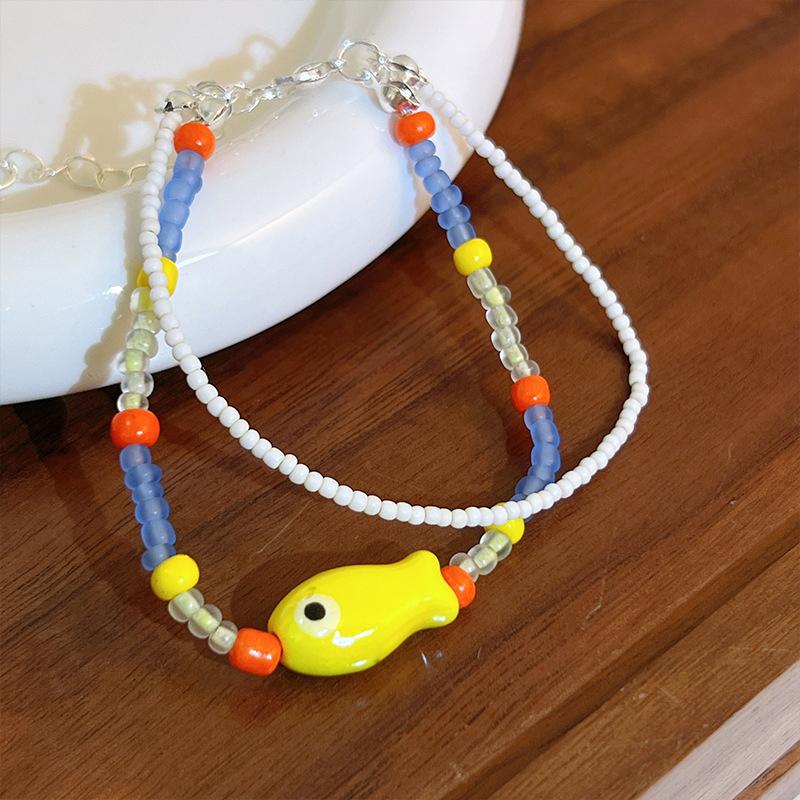Colorful Beads Ceramic Fish Adjustable Women Bracelets For Holiday Girls Jewelry Gift