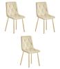 LIBRA Chair - Light Beige Velvet / Gold Legs X 3