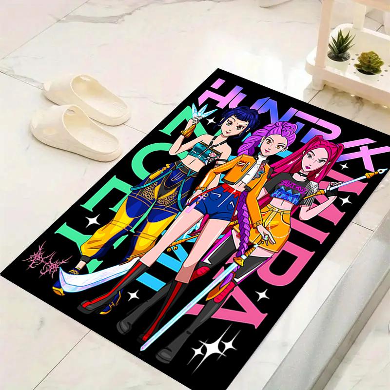 1Pc Fantasy Warrior Girls Rug, Office Carpet Indoor Outdoor Doormat, Non-Slip Soft, Living Room, Christmas Halloween Gift M929447