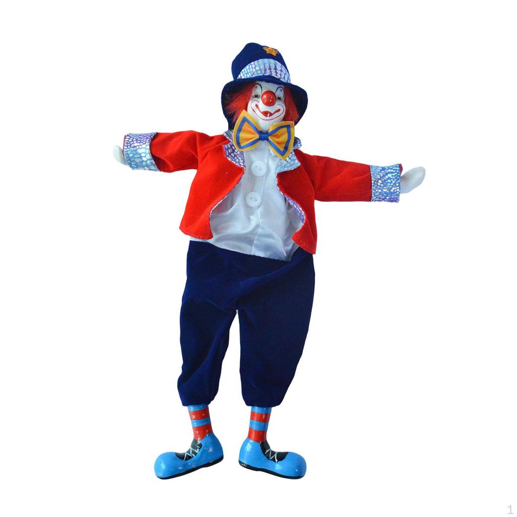 Ceramic Clown Doll Figure Home Display Decoration Desktop Decor Novelty Souvenir Party Favor
