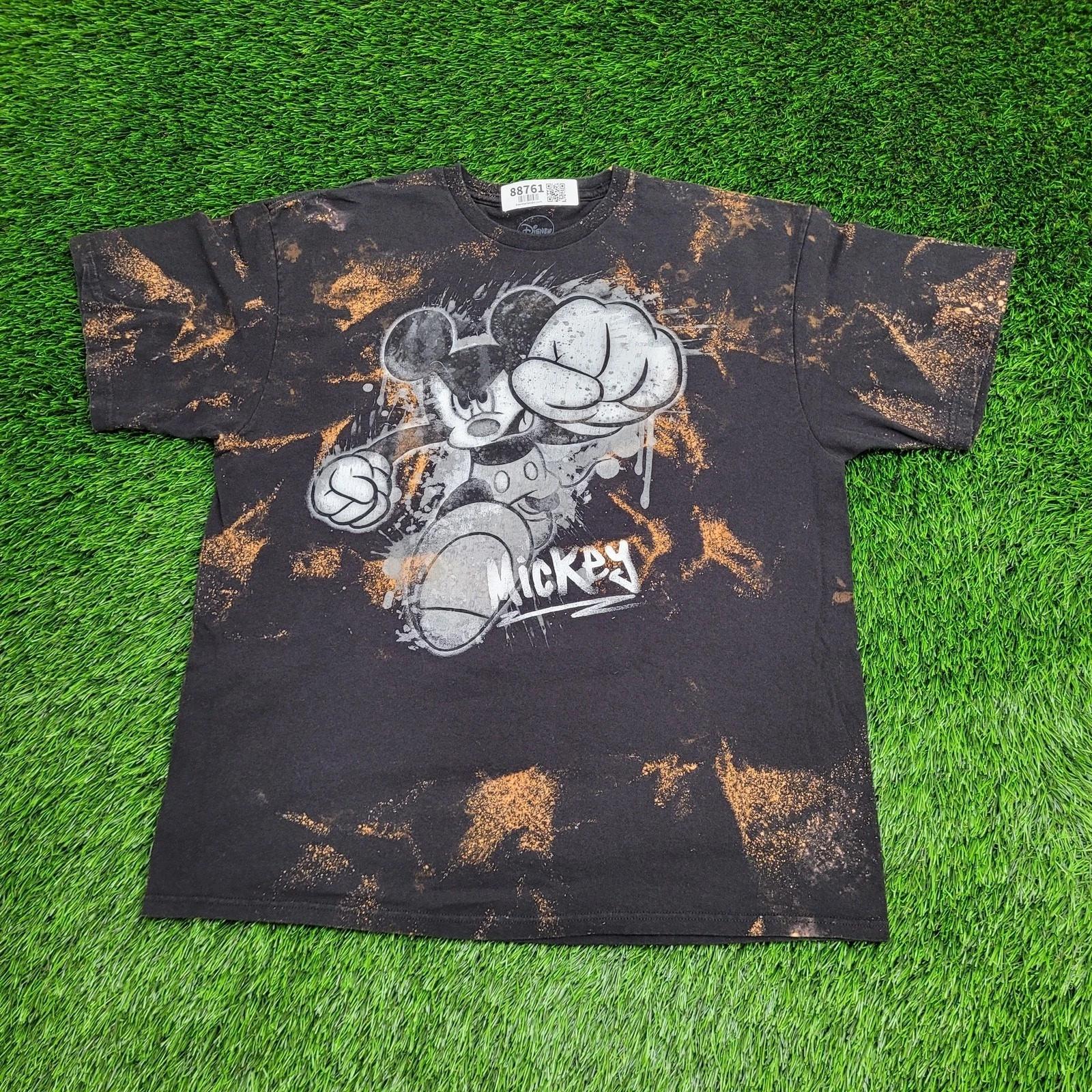 Disney Mickey-Mouse Shirt Large 22x27 Bleached Black 3XL