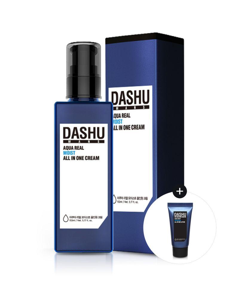 Men s Aqua Real Moist All-in-One Cream 153ml (+Free Aqua All-in-One Lotion 30ml)