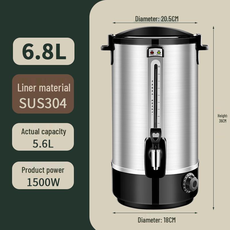 Commercial Electric Kettle: Large Capacity Stainless Steel Hot Water Dispenser for Bubble Tea Shops